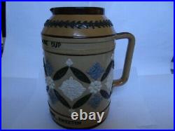 Rare Antique Doulton Lambeth Bitter Must Be The Cup Stoneware Pitcher c. 1800's