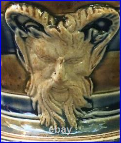 Rare Antique Doulton Lambeth Stoneware Lions Head Pitcher Vase EA
