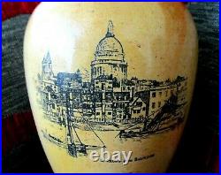 Rare Doulton Lambeth Antique Stoneware Jug St Paul's From Bankside Perfect