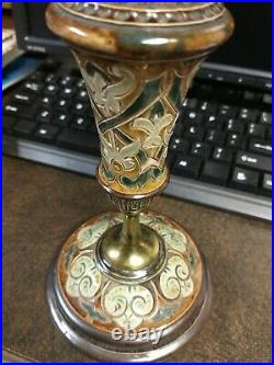 Rare Doulton Lambeth Chamberstick / Candle Stick, Signed