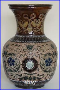 Rare Doulton Lambeth Vase By George Hugo Tabor c. 1884