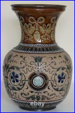 Rare Doulton Lambeth Vase By George Hugo Tabor c. 1884
