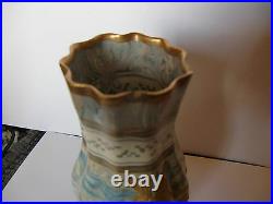 Rare Lambeth Rix Marqueterie Vase with Gold Tube Lined Decoration