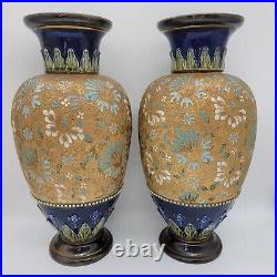 Rare Pair of Doulton Lambeth Vases by Emily Partington c. 1895