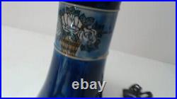 Rare Royal Doulton Lambeth Vase Lamp Bessie Newberry Cobalt Blue Art Nouveau