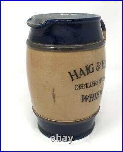 Rare Royal Doulton Stoneware Whisky Haig Distillery Jug Glased c1890