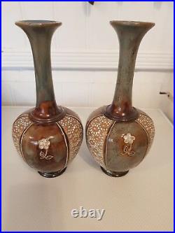 Rare pair of Royal Doulton Florrie Jones Vases Excellent Condition 26cm high