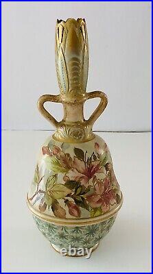 Royal Doulton Carrara Ware Lamberh Floral Twin Handled Vase Tulip Top 9.75 HTF