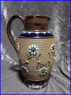 Royal Doulton/ Doulton Lambeth Jug with Flip Top Rare Letitia Rosevear B11