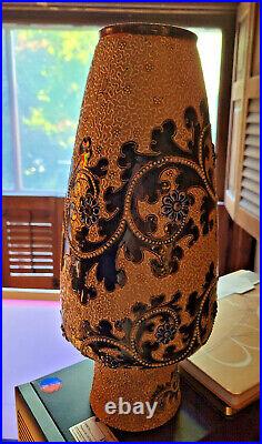 Royal Doulton George Tinworth Antique Lambeth Art Pottery VaseLovely14 Tall