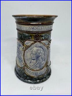 Royal Doulton Lambeth-Admiral Lord Nelson Commemorative Vase 5 #X6423-Stunning