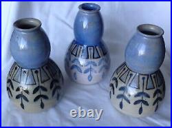 Royal Doulton Lambeth Art Deco Trio Vases c1912-1924