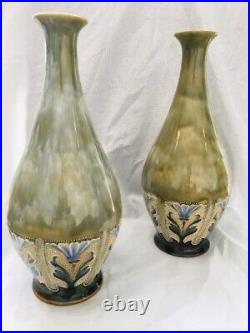 Royal Doulton Lambeth Art Nouveau Vases signed Eliza Simmance c1903