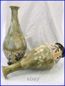Royal Doulton Lambeth Art Nouveau Vases signed Eliza Simmance c1903