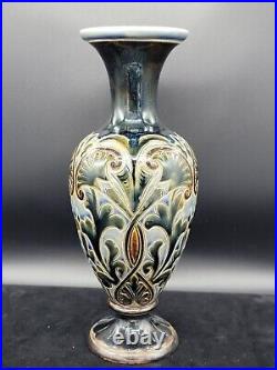 Royal Doulton Lambeth Eliza Simmance Art Nouveau Vases c1884 9.75 EUC