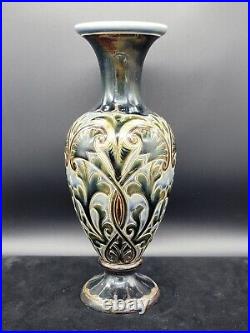 Royal Doulton Lambeth Eliza Simmance Art Nouveau Vases c1884 9.75 EUC