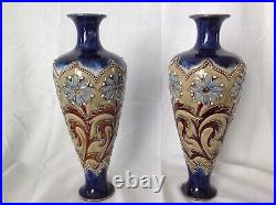 Royal Doulton Lambeth Eliza Simmance Art Nouveau Vases c1895