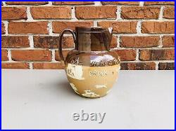 Royal Doulton Lambeth England Puzzle Jug Pitcher Whiskey / Liquor