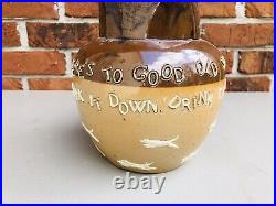 Royal Doulton Lambeth England Puzzle Jug Pitcher Whiskey / Liquor