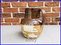 Royal Doulton Lambeth England Puzzle Jug Pitcher Whiskey / Liquor