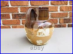 Royal Doulton Lambeth England Puzzle Jug Pitcher Whiskey / Liquor