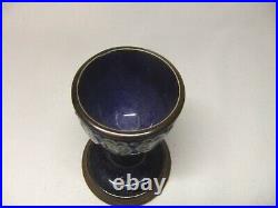 Royal Doulton Lambeth Georgie Smith Art Nouveau Blue Hearts Stoneware Egg Cup