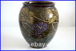 Royal Doulton Lambeth Grape Vine Vase Bessie Newberry c. 1920's