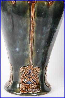 Royal Doulton Lambeth Huge Pair of Art Nouveau Stoneware Vases