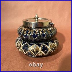 Royal Doulton Lambeth Mustard / Condiment Pot beautiful 1890'S