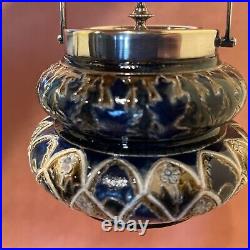 Royal Doulton Lambeth Mustard / Condiment Pot beautiful 1890'S