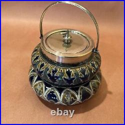 Royal Doulton Lambeth Mustard / Condiment Pot beautiful 1890'S