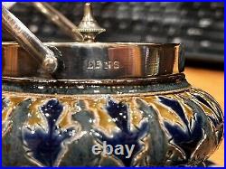 Royal Doulton Lambeth Mustard / Condiment Pot beautiful 1890'S