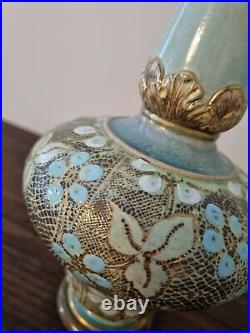 Royal Doulton Lambeth Slater Doulton Patent Vases pale blue 4590 Circa 1900