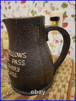 Royal Doulton Lambeth Slaters Leather & Stich Decorated Art Pottery Jug Pitcher