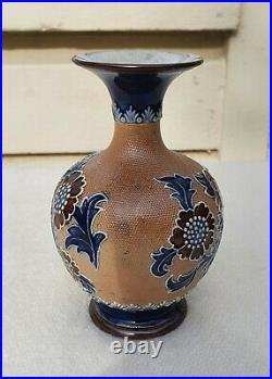 Royal Doulton Lambeth Slaters Patent Stoneware 6 Vase 1890s EA signed base