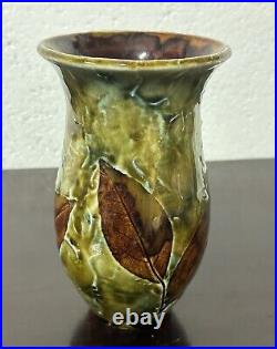 Royal Doulton Lambeth Studio Pottery Vase Autumn Natural Foliage Ware c1910's