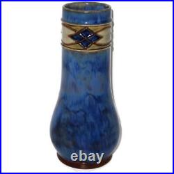 Royal Doulton Lambeth Vase Bessie Newberry Tube Line 9 1/2 H Blue Art Nouveau