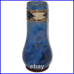 Royal Doulton Lambeth Vase Bessie Newberry Tube Line 9 1/2 H Blue Art Nouveau