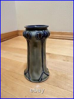 Royal Doulton Lambeth Vase signed classic Art Nouveau blue hearts beautiful