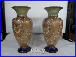 Royal Doulton Lambeth Ware Pair Of Beautiful Vases 35cm Tall