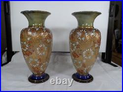 Royal Doulton Lambeth Ware Pair Of Beautiful Vases 35cm Tall