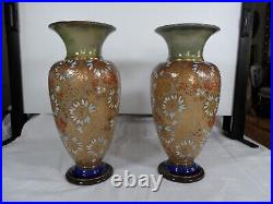 Royal Doulton Lambeth Ware Pair Of Beautiful Vases 35cm Tall