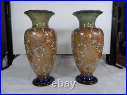 Royal Doulton Lambeth Ware Pair Of Beautiful Vases 35cm Tall