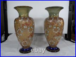 Royal Doulton Lambeth Ware Pair Of Beautiful Vases 35cm Tall