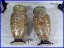 Royal Doulton Lambeth Ware Pair Of Beautiful Vases 35cm Tall