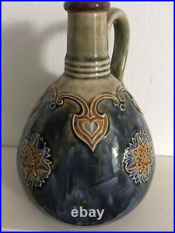 Royal Doulton/Lambeth art nouveau style flagon/jug/jar. Approx 20cm h