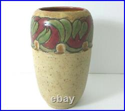 Royal Doulton Lambeth stoneware hand incised & painted vase by Maud Bowden