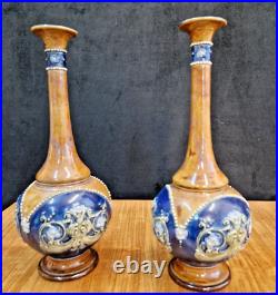Royal Doulton Narrow Necked Pair of Vases