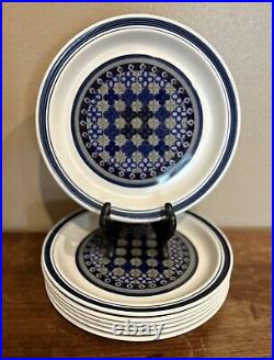Royal Doulton Tangier Dinner Plate(s) 10 3/8 Set of 7 Blue Lambeth Stoneware