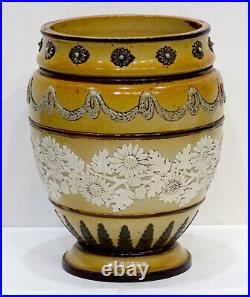 STUNNING! 1880's ANTIQUE Royal DOULTON LAMBETH Art Pottery ARTS & CRAFTS Vase